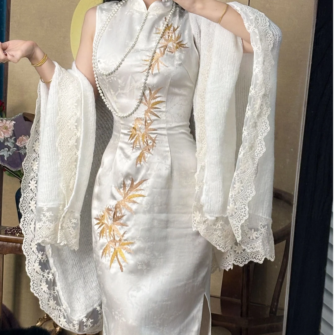 画报夫人原创自制温柔披肩  蕾丝马海毛披肩