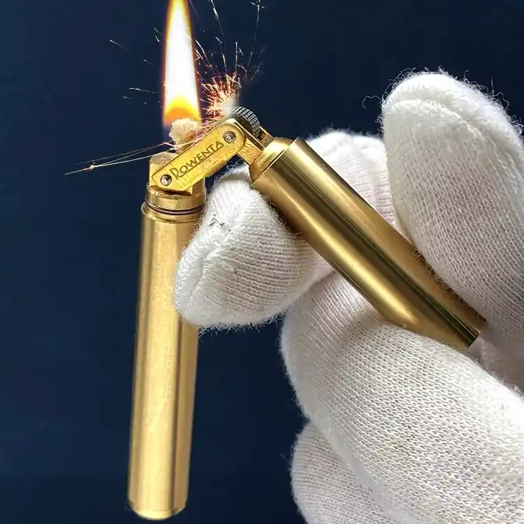 双节棍复古煤油打火机老式砂轮纯铜超细迷你老款打火机小巧便携