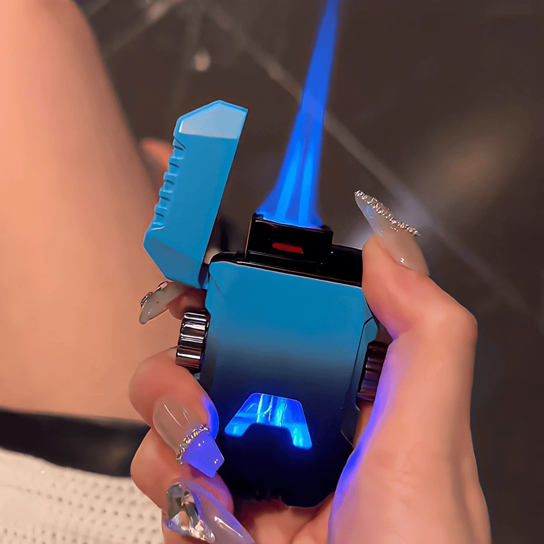 网红合金机甲指尖陀螺打火机防风创意双直冲个性定制礼物送男朋友