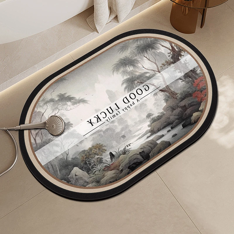 软硅藻泥地垫卫生间门口厕所吸水速干浴室防滑垫厨房脚垫耐脏家用