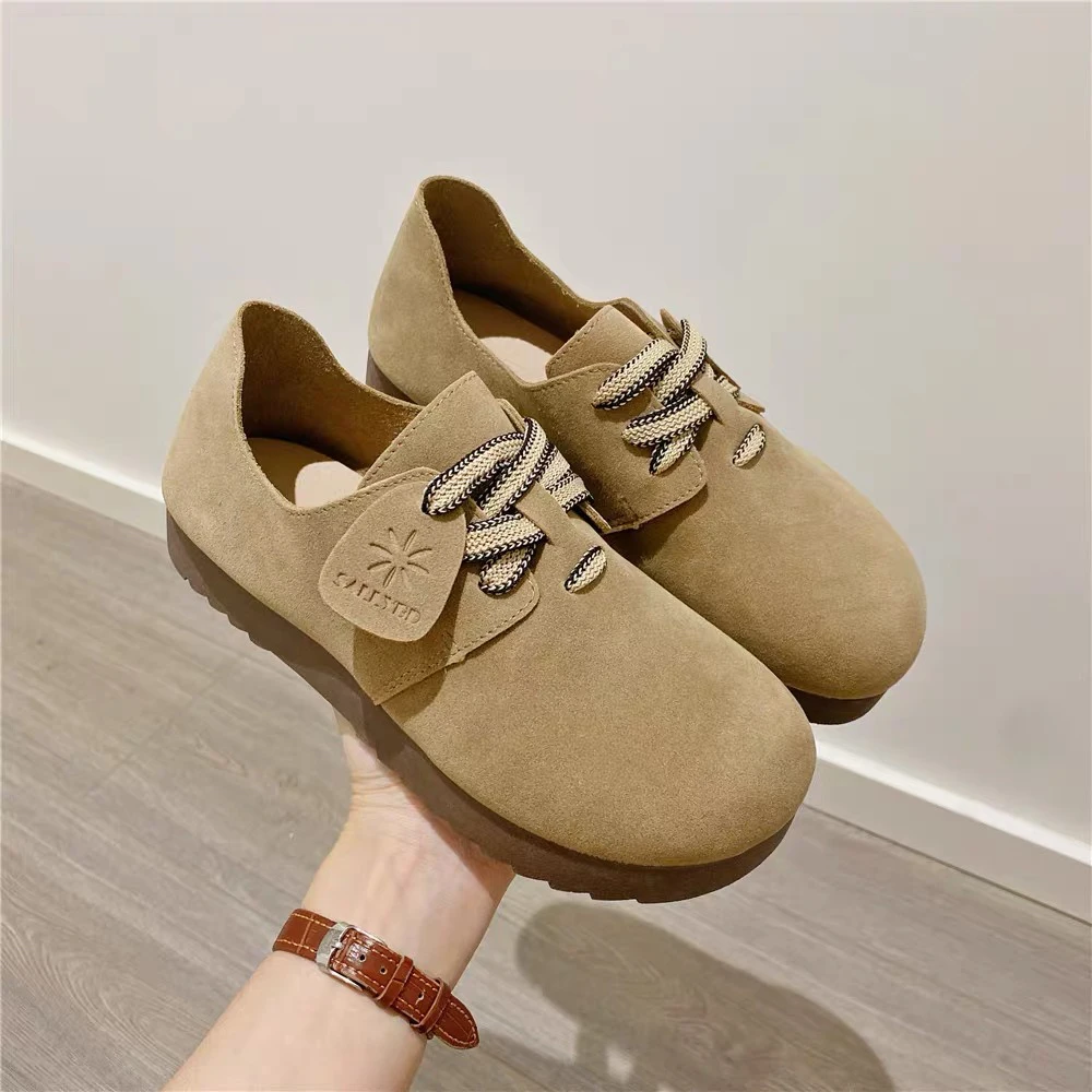 勃肯全包复古系带厚底勃肯鞋女2024秋季新款韩版休闲鞋软底舒适百