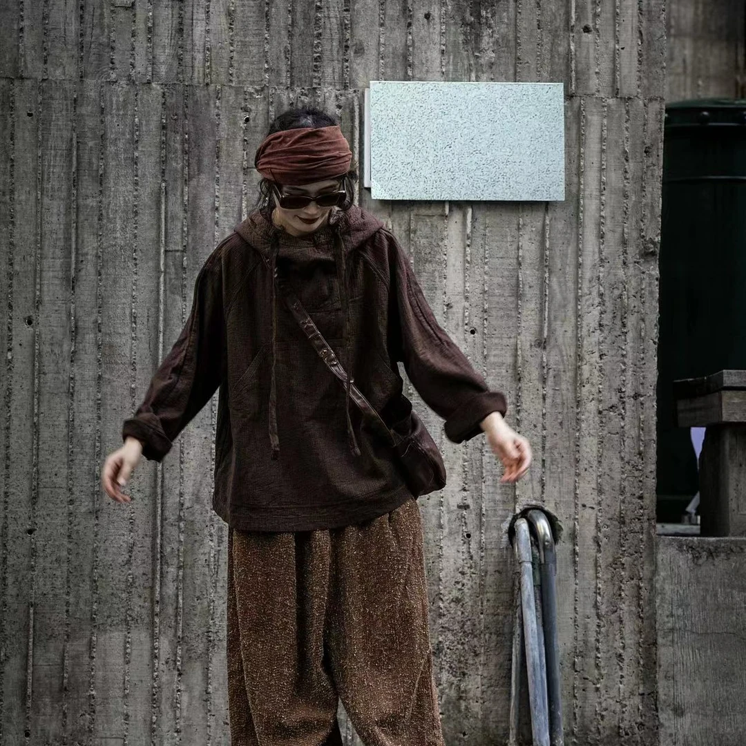 【大漂亮推荐】疯子张2024年秋季新款休闲百搭时尚宽松帽衫#08349