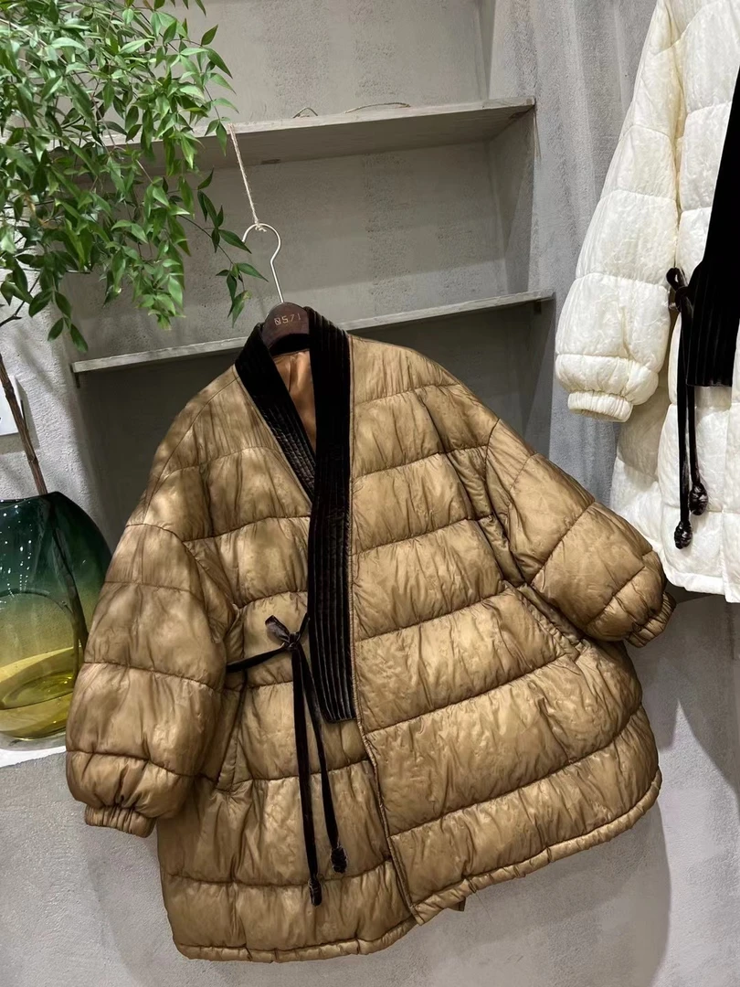 【大漂亮推荐】2023己知余香冬季新款时尚潮流桑蚕丝鹅绒服#21573