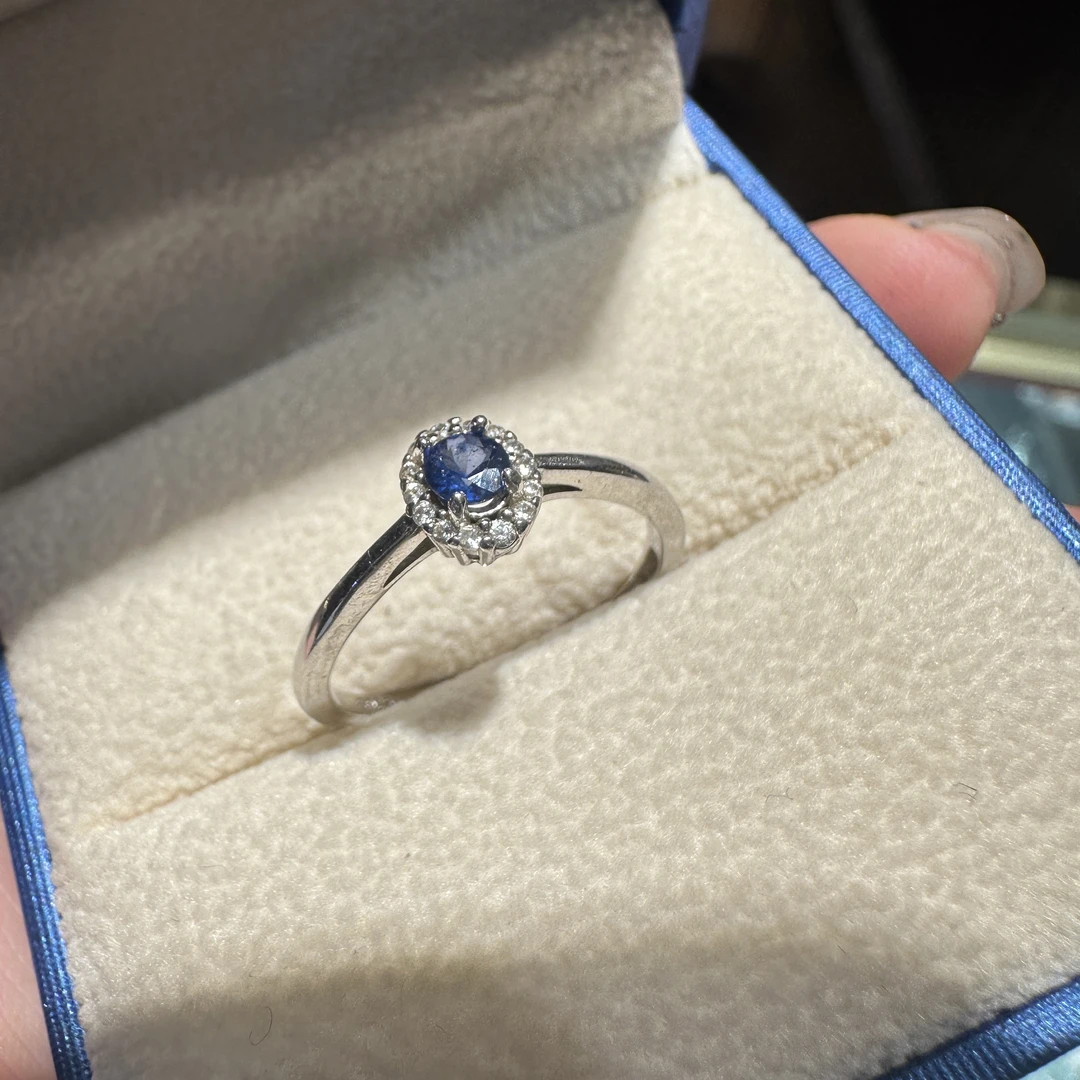 【A57】天然蓝宝石30分银925戒指