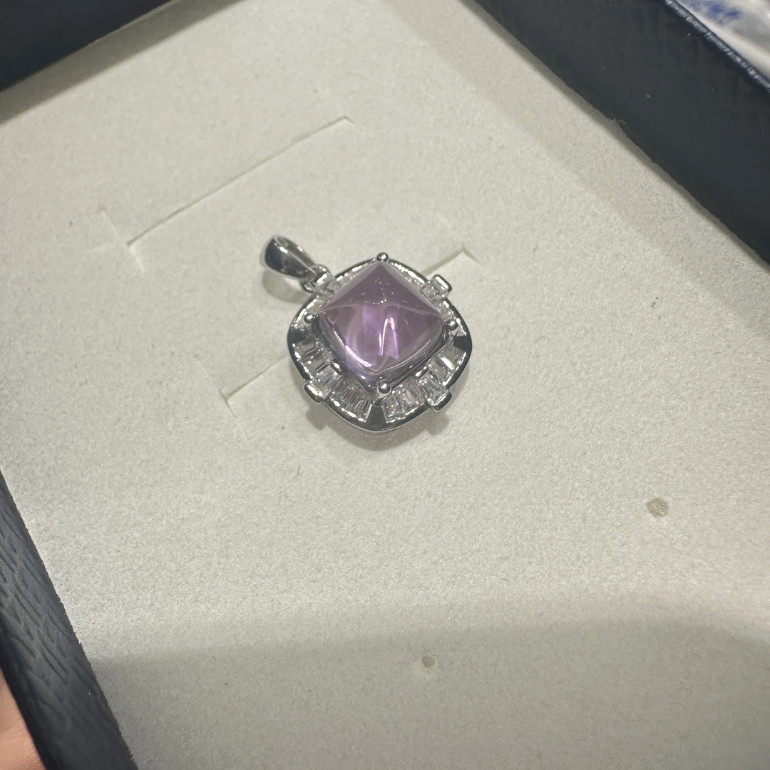 【248】天然紫水晶吊坠银925（赠链）