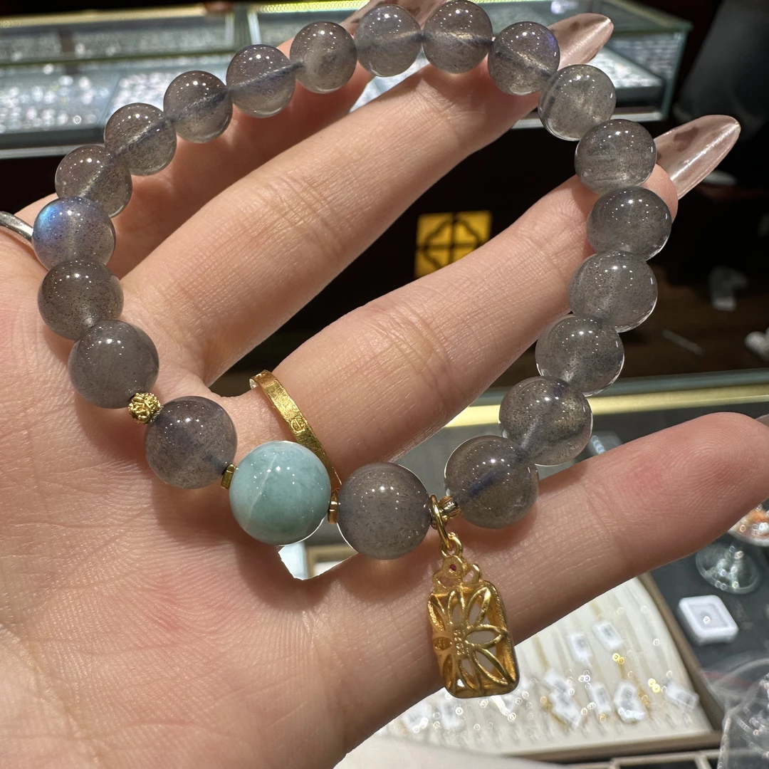 【蓝月幻想】天然蓝月光设计款手串