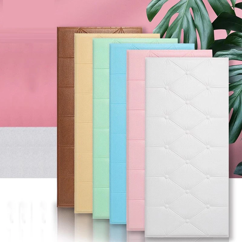 防撞泡沫墙纸床头贴纸宝宝自粘软包儿童房3d立体墙贴墙围贴靠墙垫