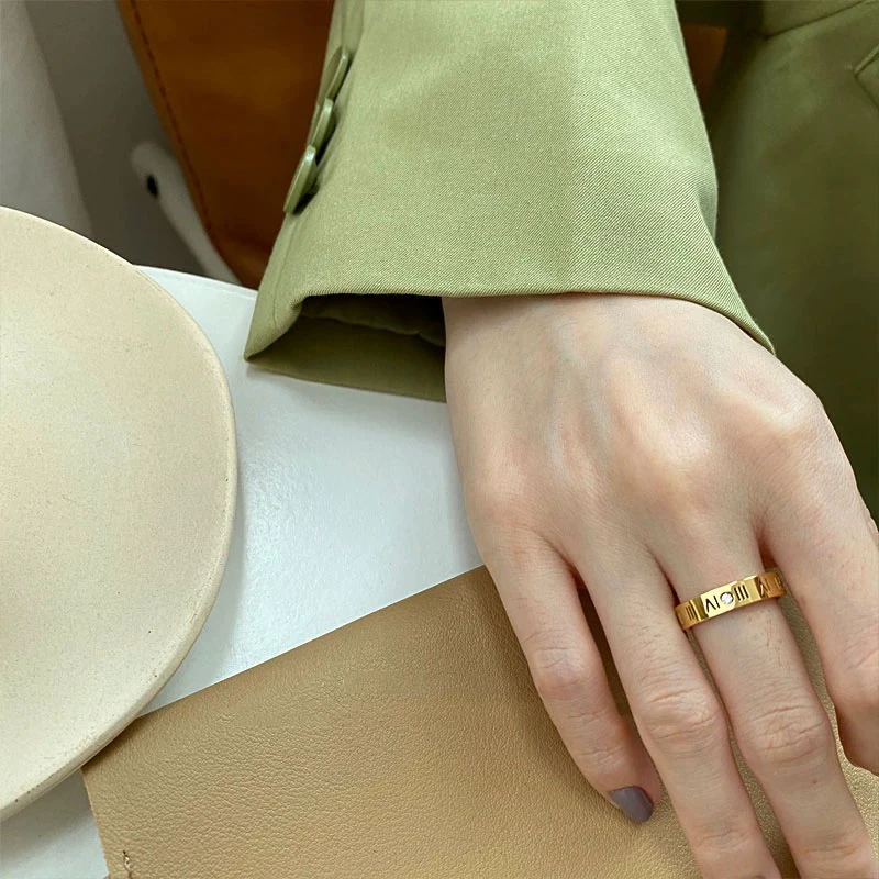 铜合金戒指 1024精致镂空数字戒指