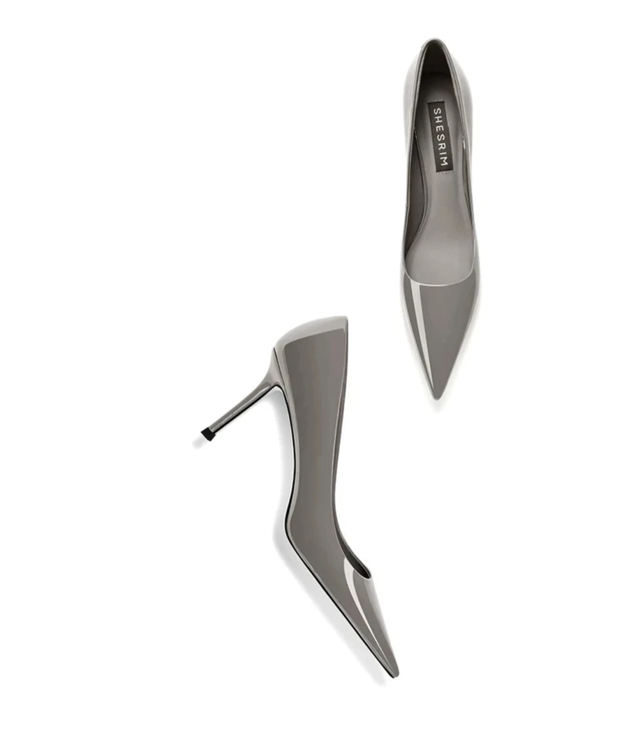 高级感尖头高跟小众浅口单鞋2024春秋新款漆皮时尚百搭女鞋