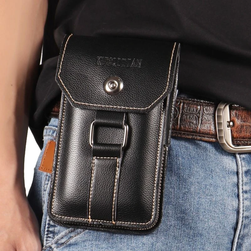 新款腰包男款超薄穿皮带手机包户外多功能手机腰包男士2025新款