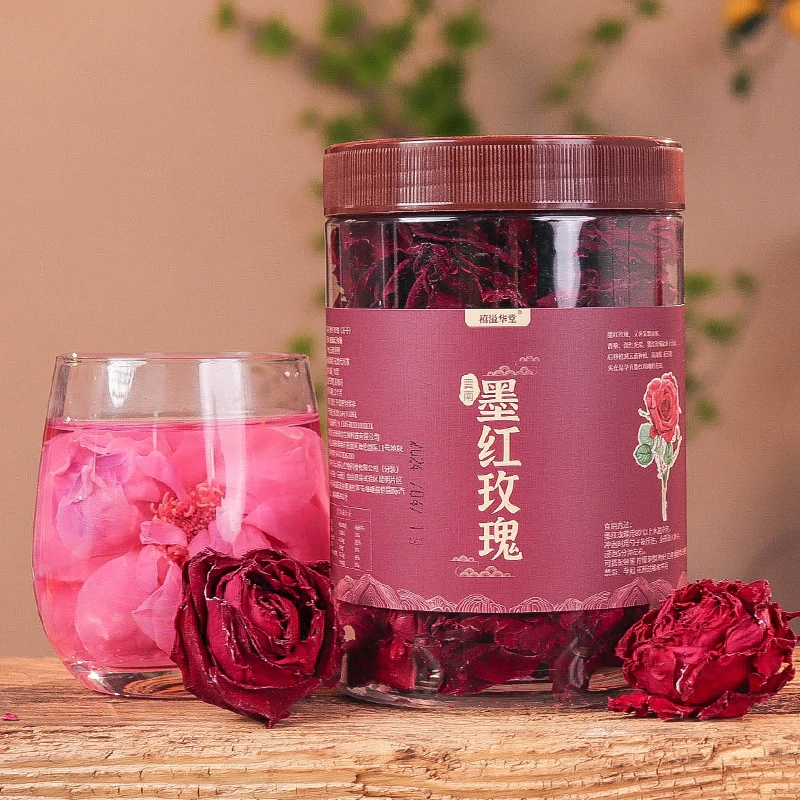 【真冻干】大朵云南墨红玫瑰花茶食用玫瑰花冠茶重瓣红玫瑰40g