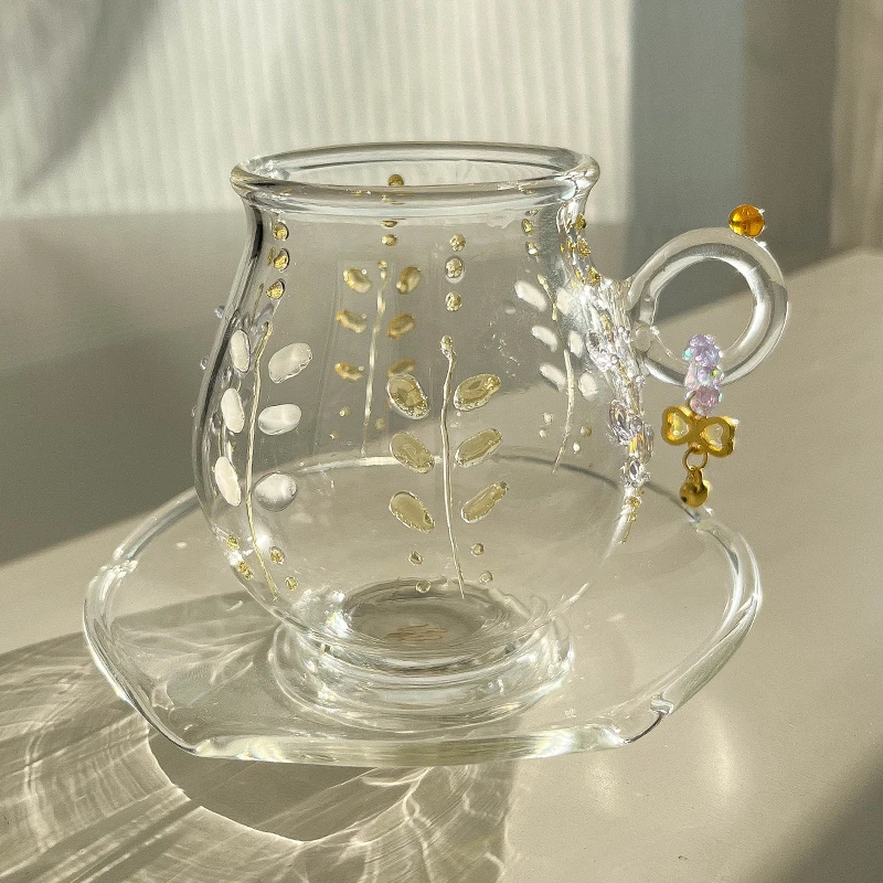 浮雕紫藤仙女茶杯咖啡杯
