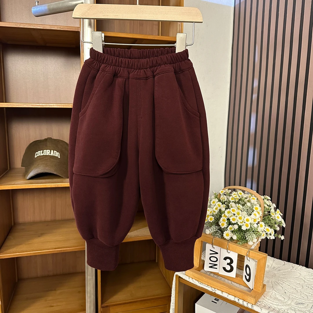 儿童秋冬加厚加绒新款韩版加绒裤子休闲裤小童