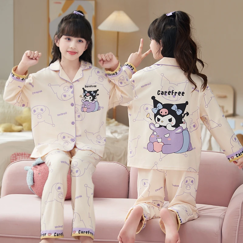 儿童开衫亲子装睡衣公主风春秋季长袖套装中大童宝宝可外穿家居服