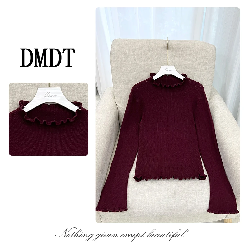 【DMDT潮牌】新品 “ 微波粼粼 ” 荷叶领显瘦百搭时尚针织衫4434841