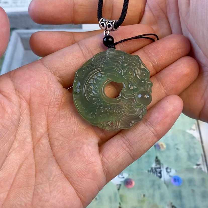 【闪购商品】岫玉颈饰未镶嵌保***～岫玉龙鱼吊坠