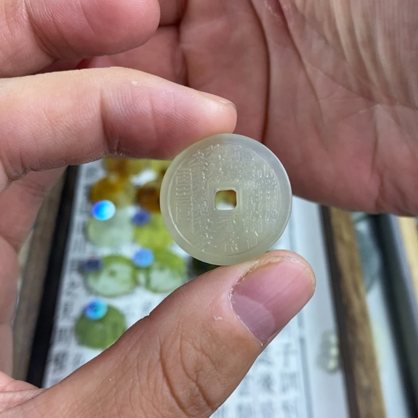 【闪购商品】岫玉颈饰未镶嵌岫玉山鬼花钱吊坠