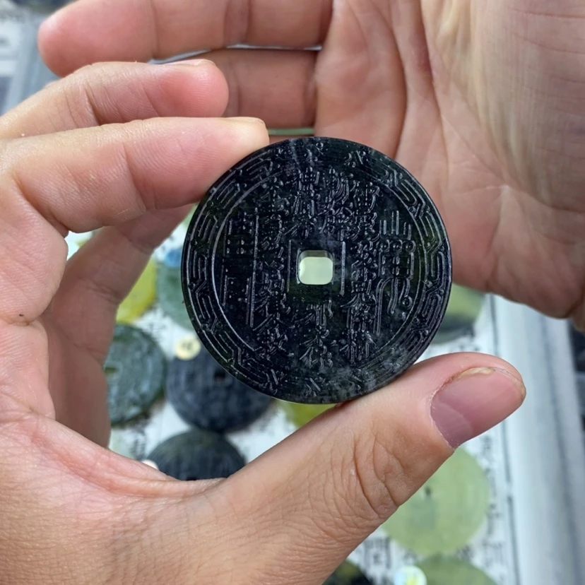 【闪购商品】岫玉颈饰未镶嵌岫玉山鬼花钱吊坠