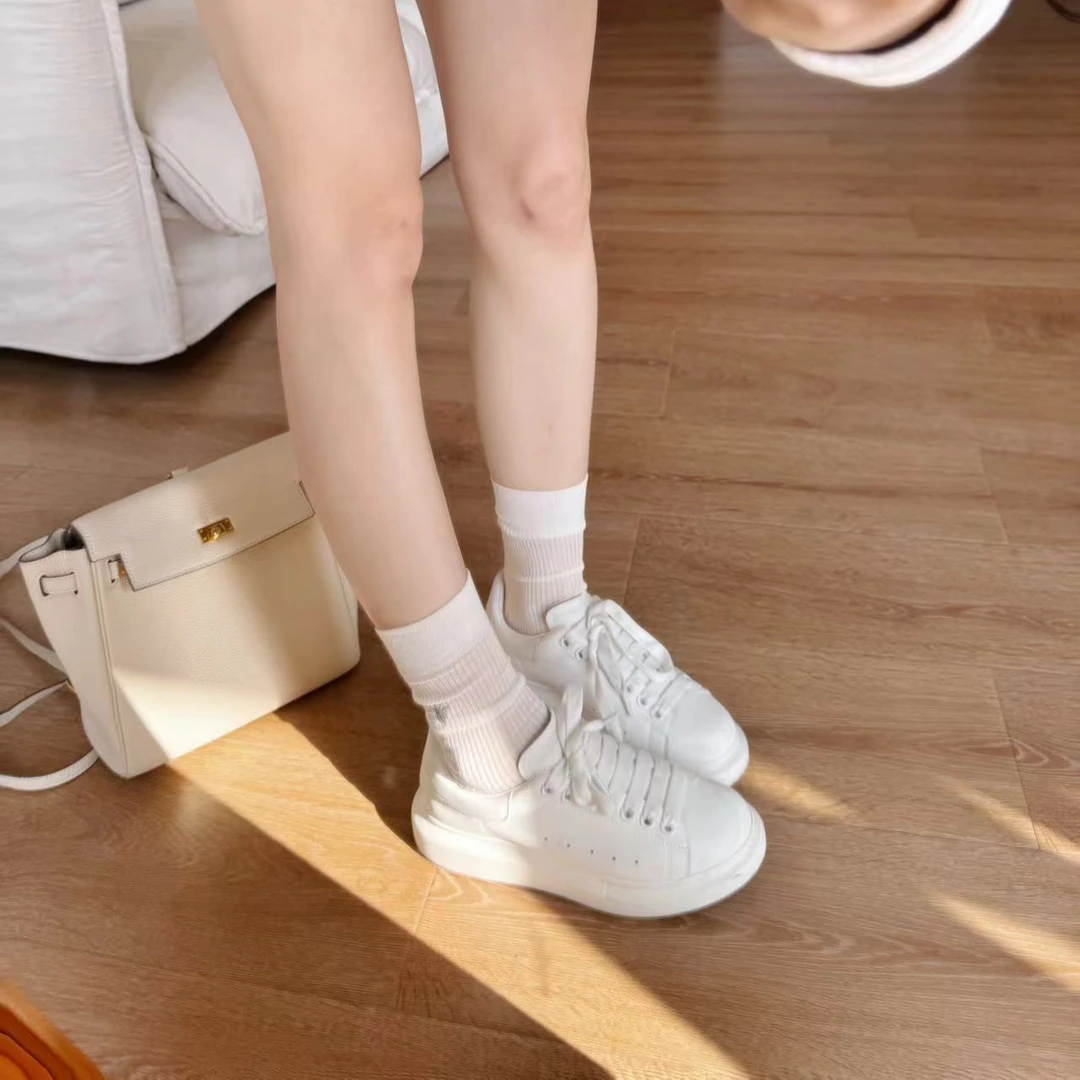 TSmall【小白鞋 2.0】增高秀气皮面厚底小白鞋