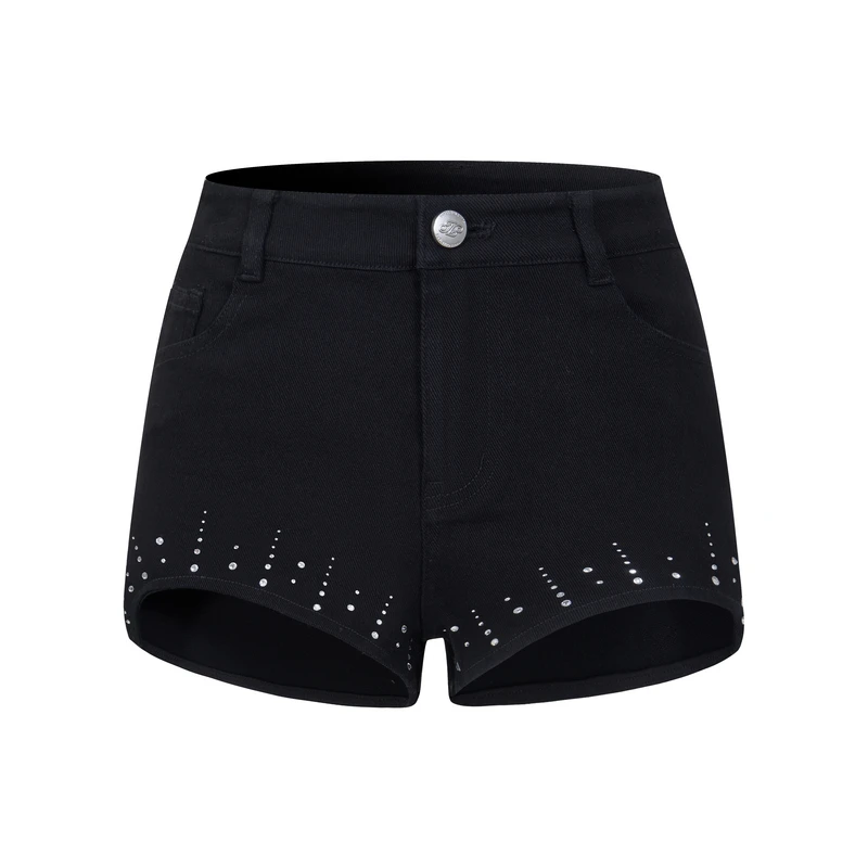 Three Quarters烫钻牛仔短裤百搭休闲时尚团长
