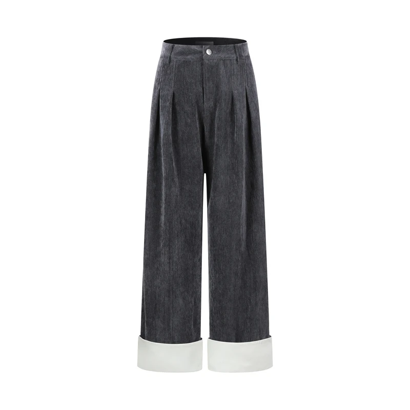 【品牌专属】ThreeQuarters高腰时尚百搭秋冬宽松显瘦休闲长裤5016