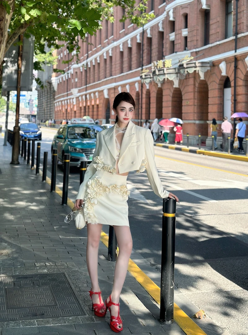 2024初秋原创MIYUFUTURE“海棠花的初秋”气质法式半裙套装（裙长43