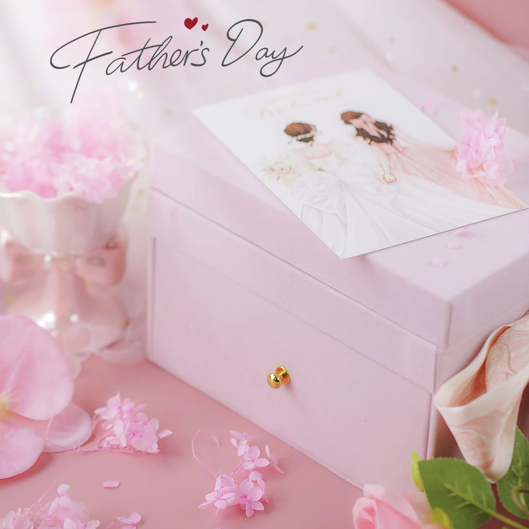 花熹锦伴手礼绒情蜜意礼盒定制伴手礼粉色丝绒双层礼盒婚礼伴娘