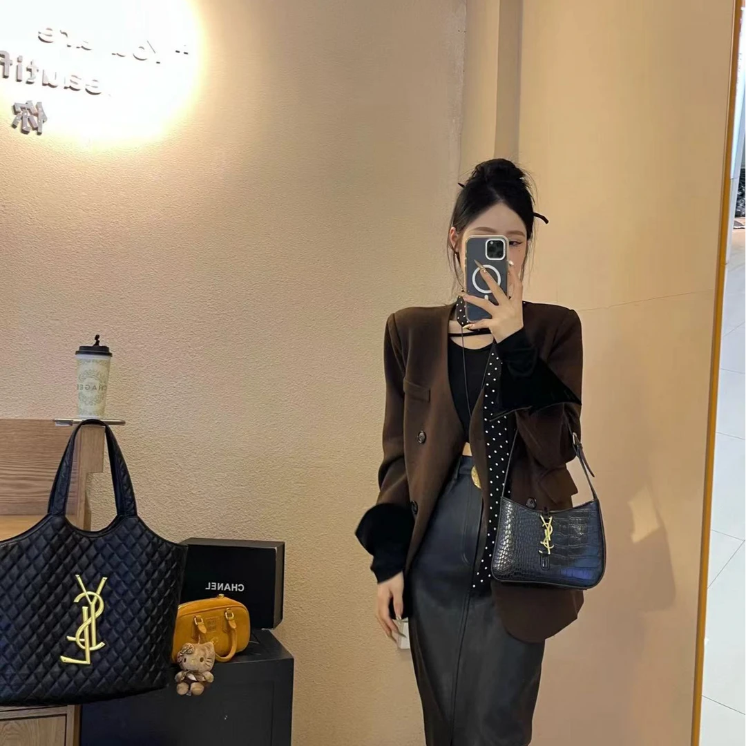 韩版气质休闲秋季新款西装百搭毛呢高级感小众洋气显瘦宽松复古