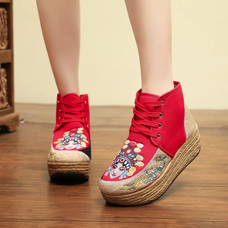 孤品  1618-12 民族绣花厚底休闲百搭