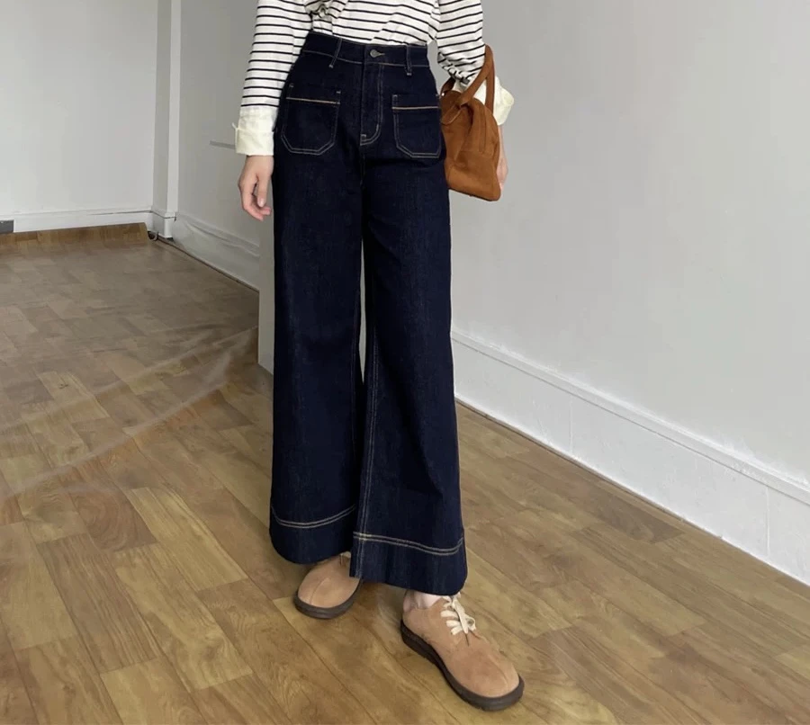 新款秋冬款植绒牛仔裤