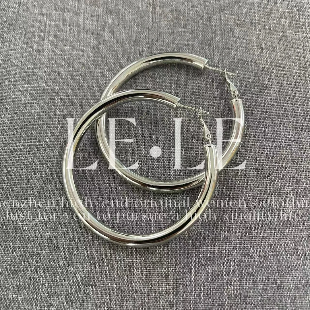 钛钢耳饰 lele 时尚百搭简约经典圆形耳环 LE2303022RS