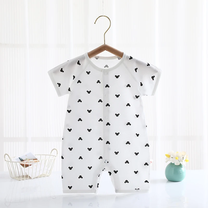 pirate baby/海盗宝宝【满印米奇头】婴幼儿夏季连体短袖哈衣A类棉