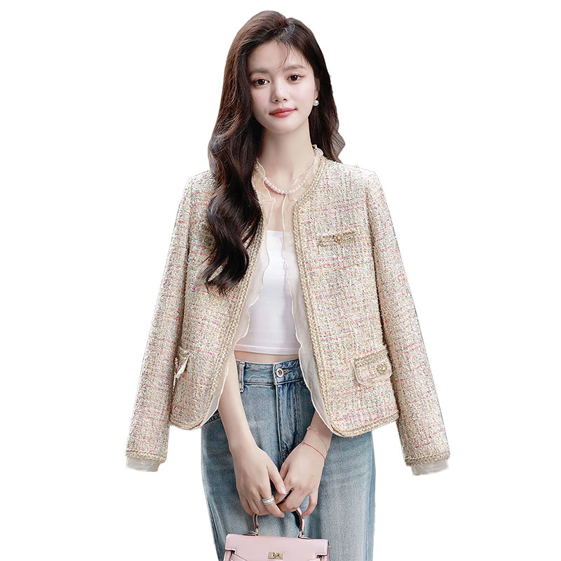 丝柏舍2024秋装新款女时尚气质拼接显瘦小香风长袖外套S41R0520A