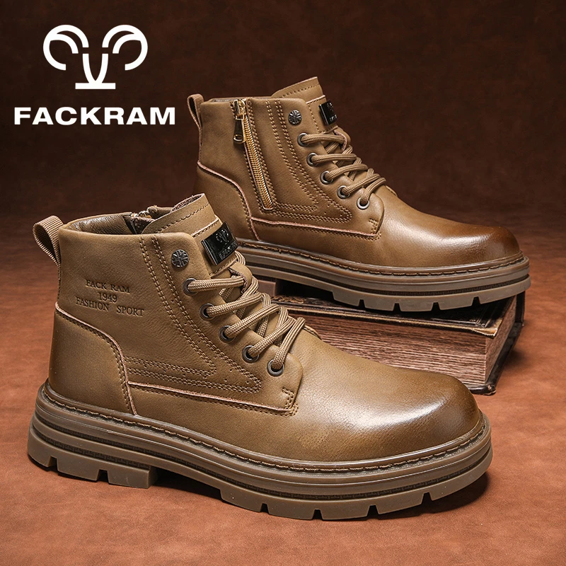 FACKRAM马丁靴男款2025新款秋冬百搭英伦时尚皮鞋马丁鞋男士短靴