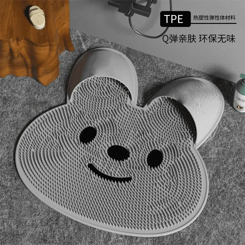 荞芬硅胶兔子搓脚垫洗脚垫浴室防滑垫洗澡搓脚去死皮淋浴房地垫