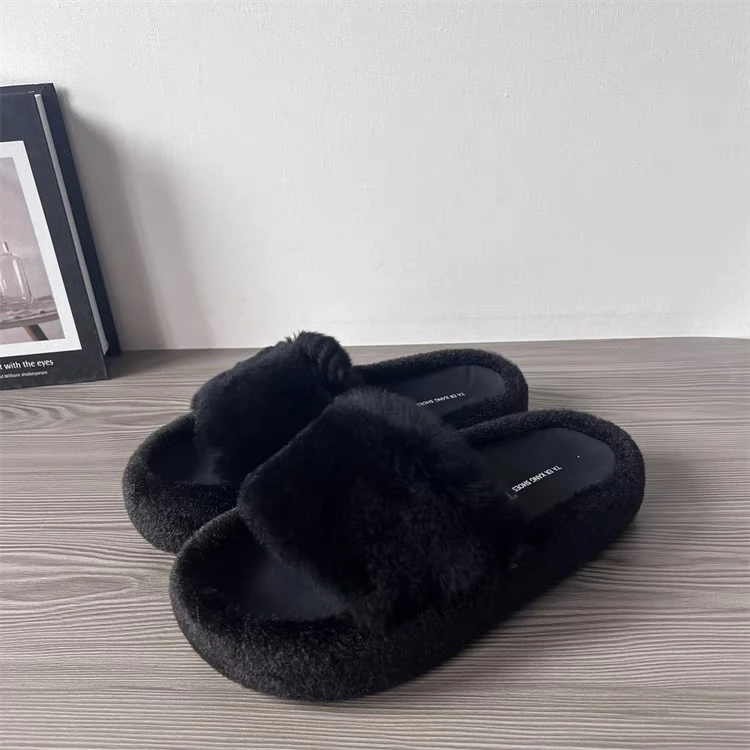 百搭外穿毛毛拖鞋