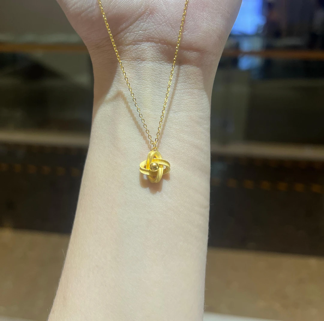 金熹福足金999中国结【如意结套链】