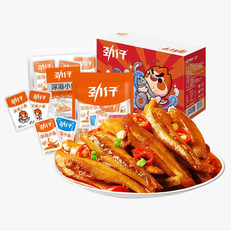 劲仔深海小鱼香辣小鱼仔毛毛鱼干即食随身小零食休闲美味包装营养