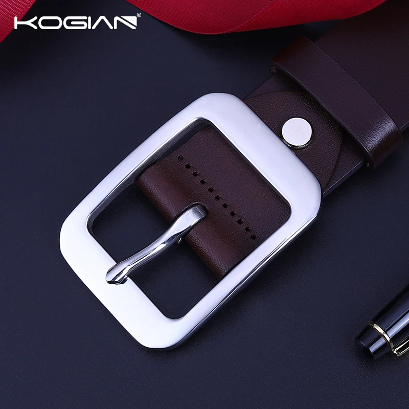 KOGIAN高杰尼皮带男款真皮针扣头层牛皮时尚休闲百搭牛皮裤腰带潮