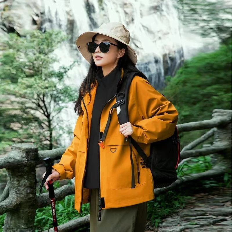 玫瑰的故事加厚太空棉石墨烯内里升温男女冬季冲锋棉服