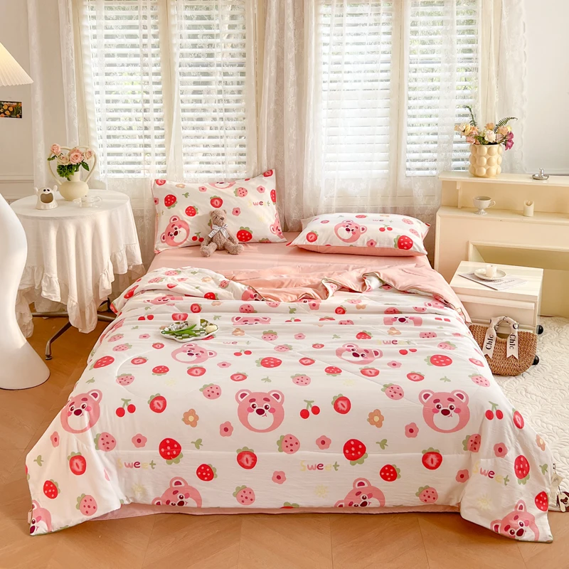 A类双层纱柔肤夏凉被空调被质地柔软AB双面家用宿舍学生机洗水洗