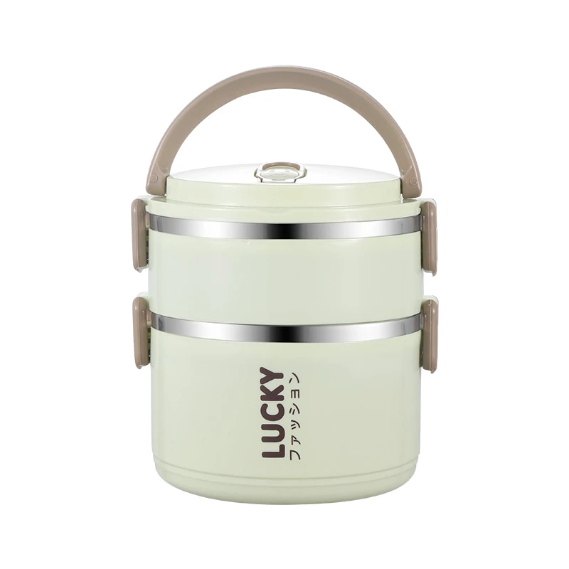 二层不锈钢保温饭盒上班族便携手提带盖餐盒大容量学生双层分格