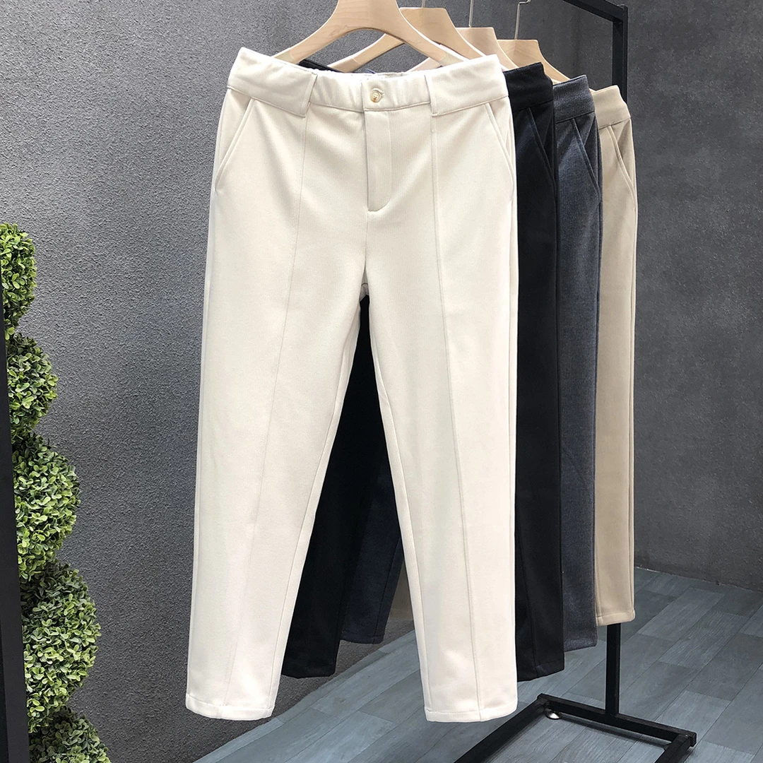 秋冬季百搭厚款裤子男潮牌直筒休闲西裤2024年新款男士轻商务长裤