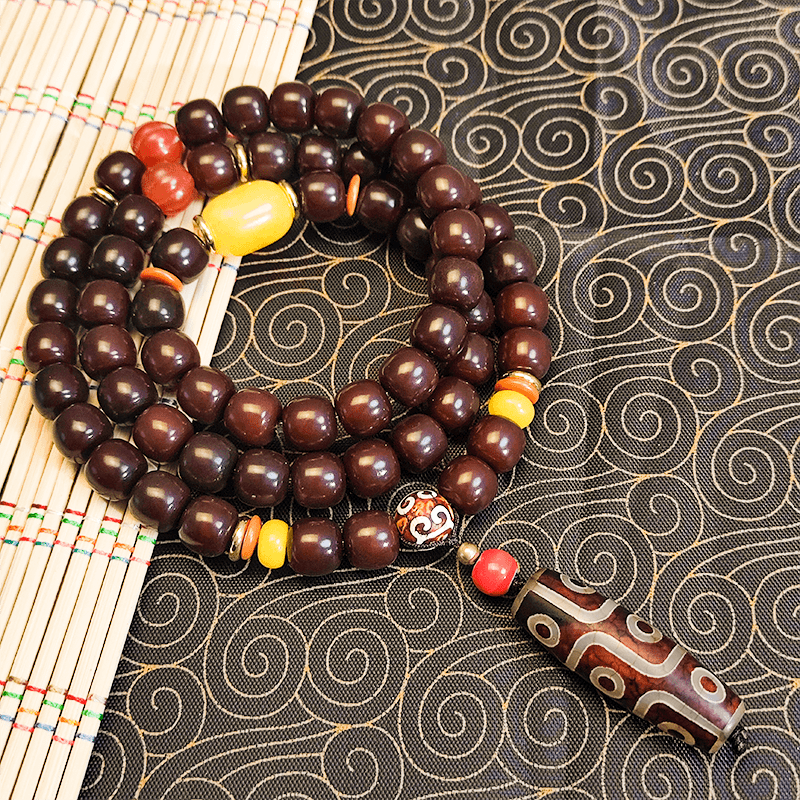 老料巧克力色三圈挂脖款-10*9mm