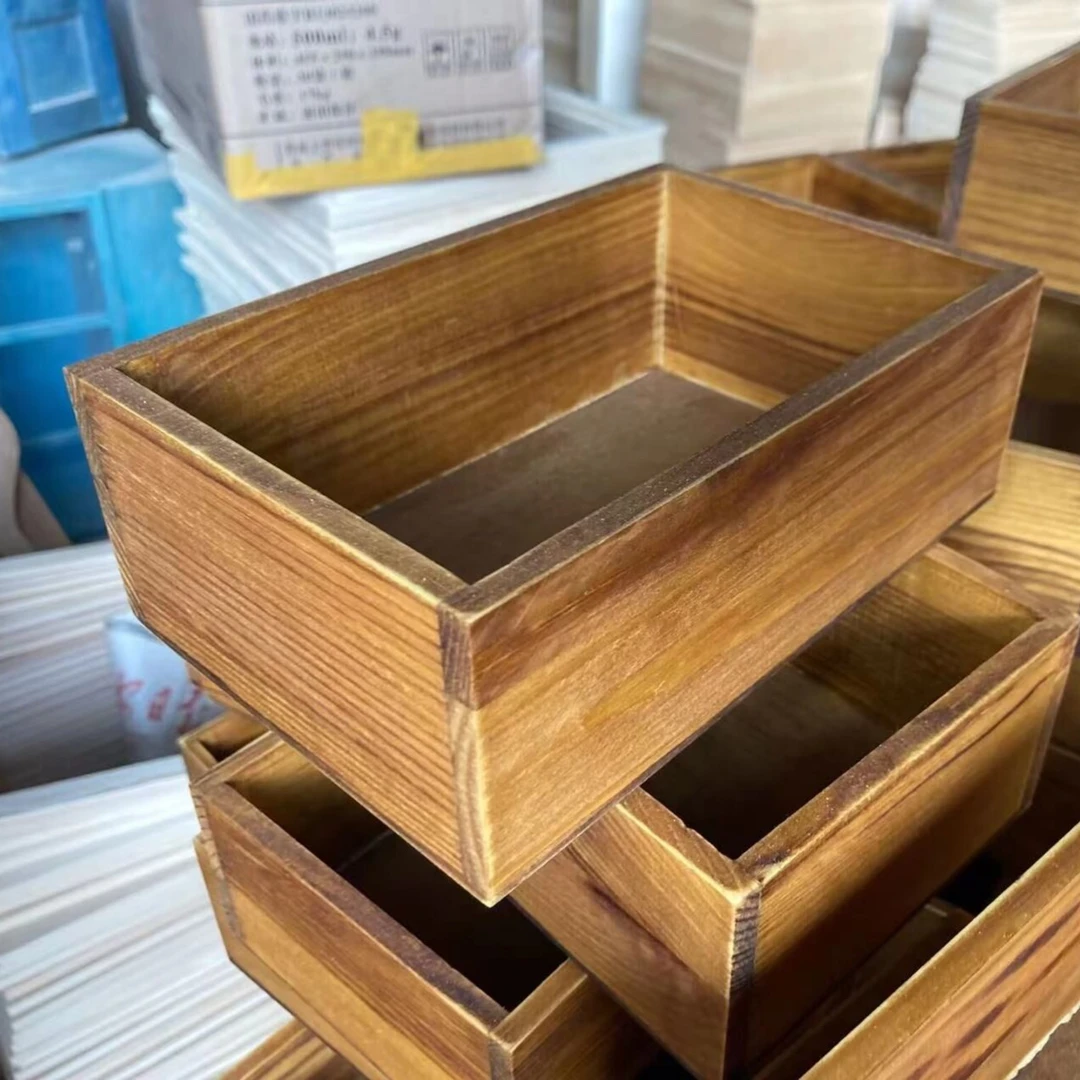 木盒子小长盒多功能收纳盒店铺杂物收纳盒原木zakka简约风