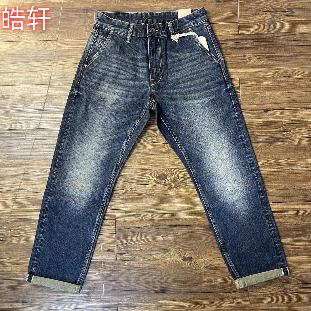 6518秋冬款15oz重磅赤耳丹宁男士大码直筒无弹休闲百搭男牛仔裤子