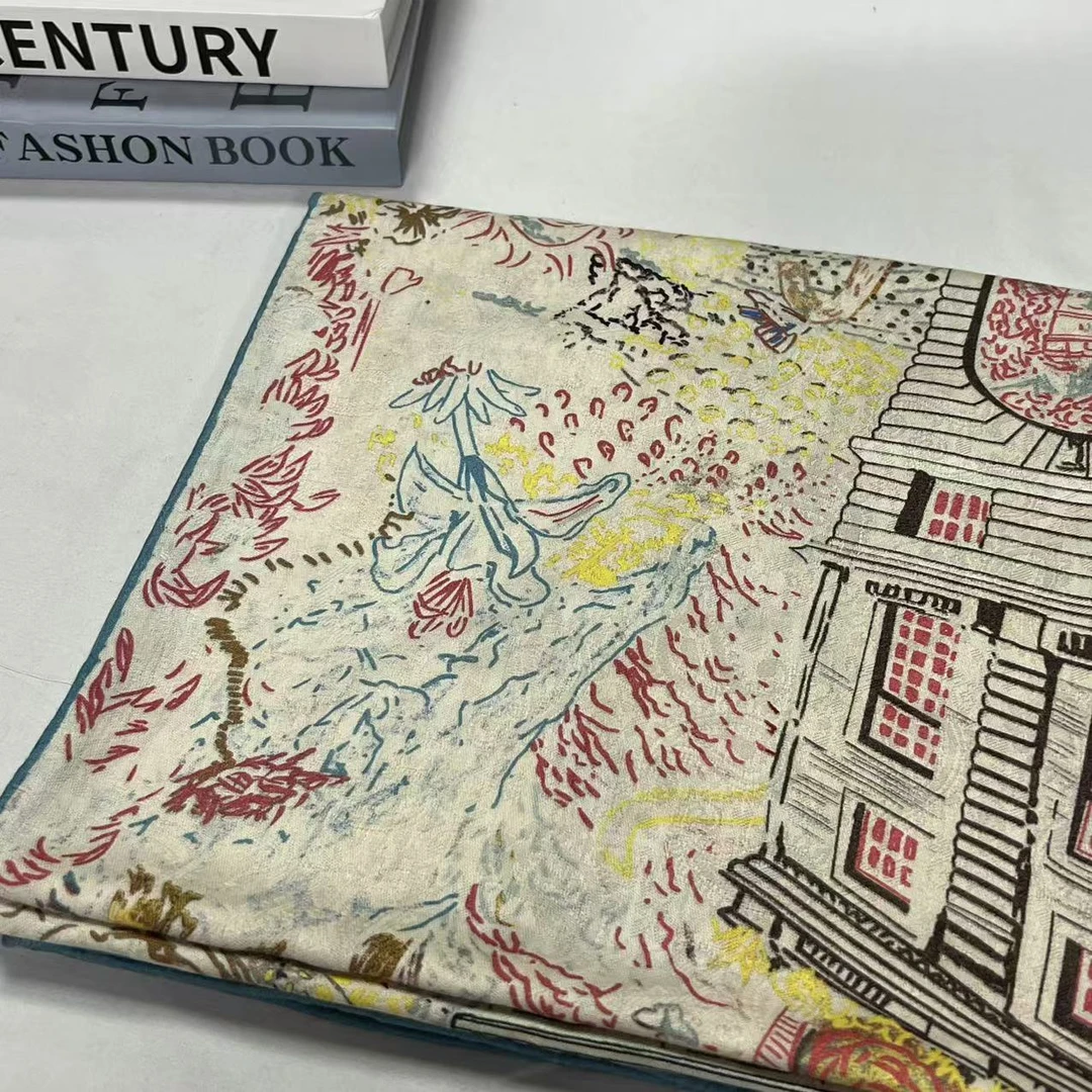 140丝绒方巾-梦幻许愿池 提花双面异色135cm丝巾