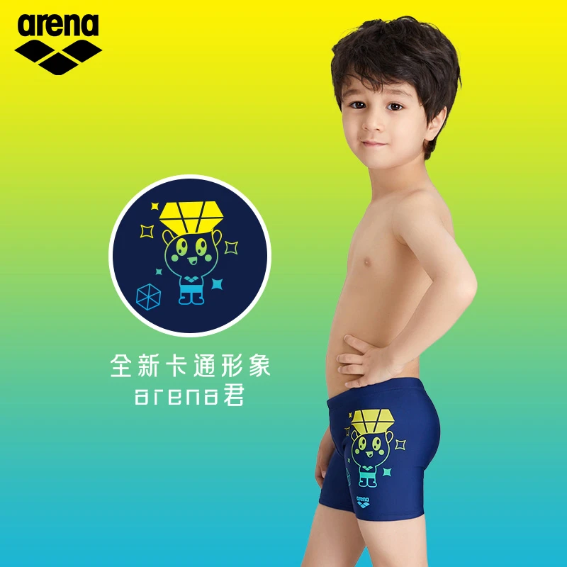 Arena/阿瑞娜儿童泳衣男童泳裤中大童运动游泳裤青少年训练五分