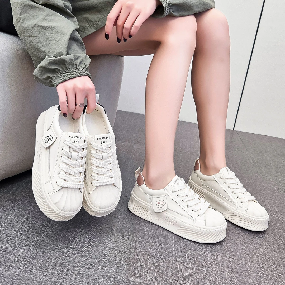 断码达芙典厚底贝壳头小白鞋韩版小众百搭时尚休闲板鞋/DFD551