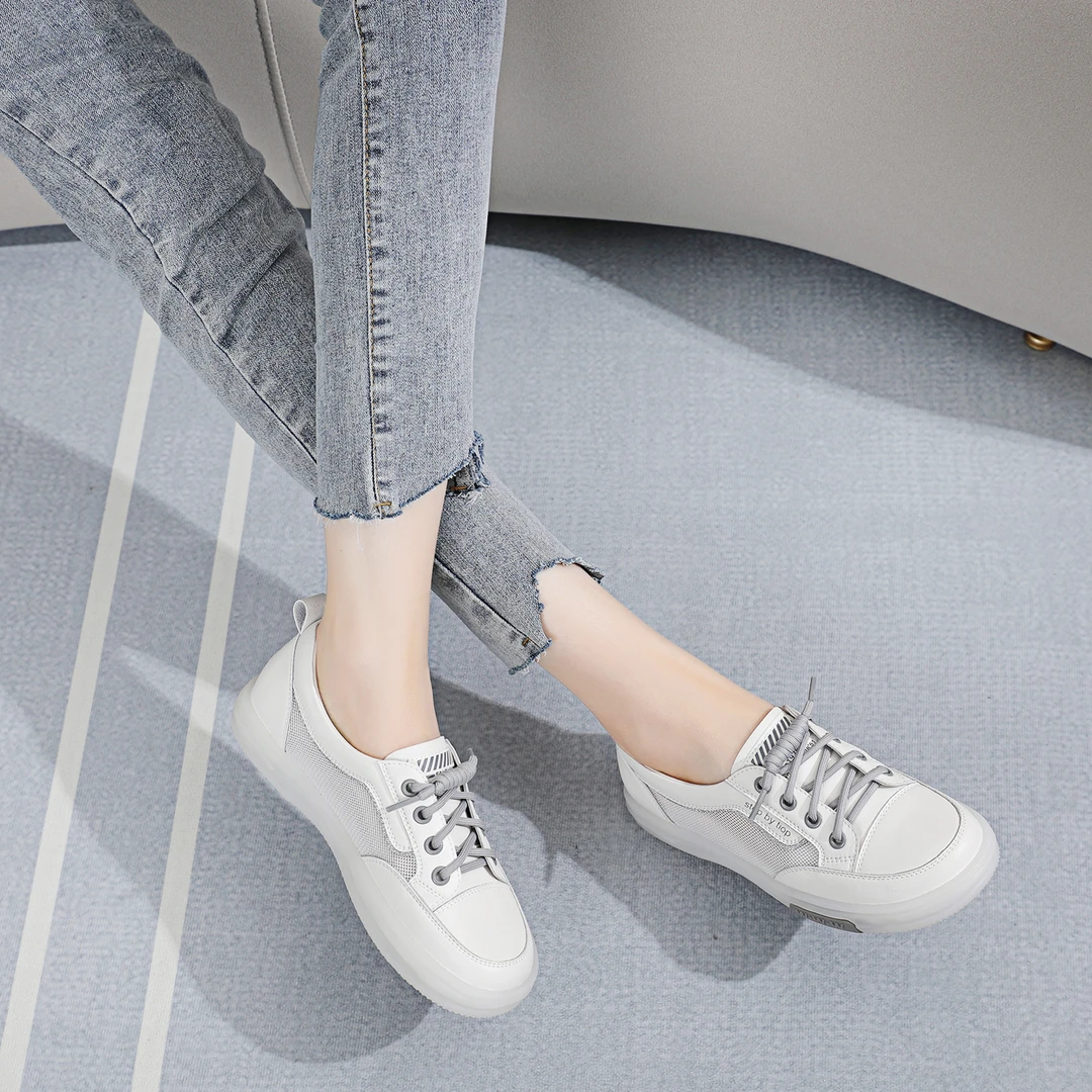 夏季新款小白鞋网面透气镂空百搭休闲软底一脚蹬板鞋/dfd9962